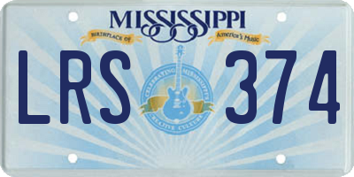 MS license plate LRS374