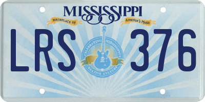 MS license plate LRS376