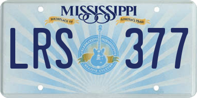 MS license plate LRS377