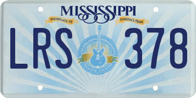 MS license plate LRS378