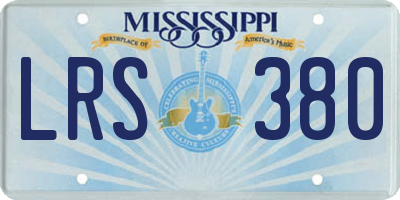 MS license plate LRS380