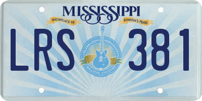 MS license plate LRS381