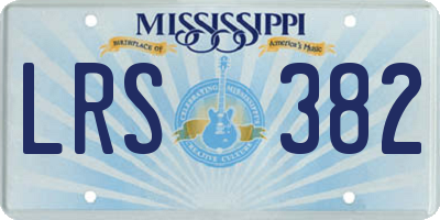 MS license plate LRS382