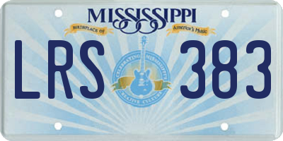 MS license plate LRS383