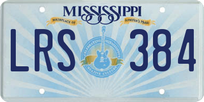 MS license plate LRS384