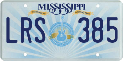 MS license plate LRS385