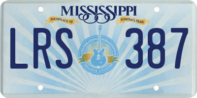 MS license plate LRS387
