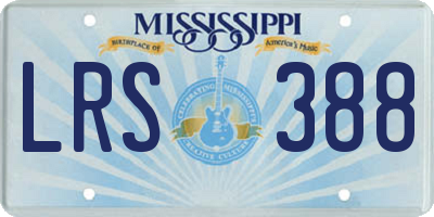 MS license plate LRS388