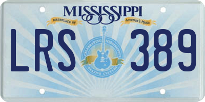 MS license plate LRS389