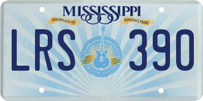 MS license plate LRS390