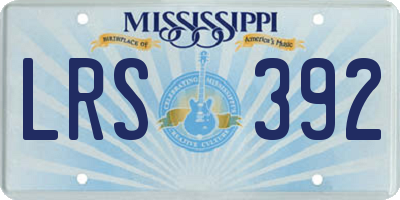 MS license plate LRS392
