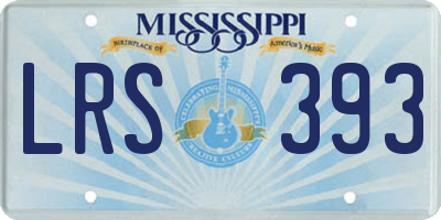 MS license plate LRS393