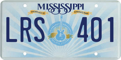 MS license plate LRS401