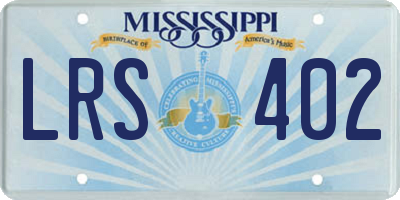 MS license plate LRS402