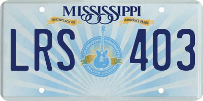 MS license plate LRS403