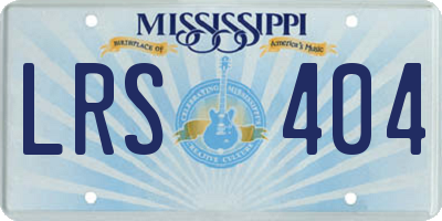 MS license plate LRS404