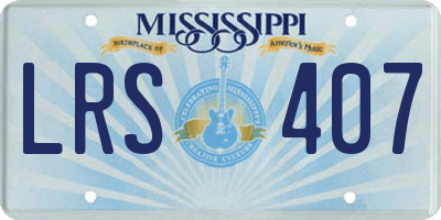 MS license plate LRS407