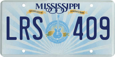 MS license plate LRS409