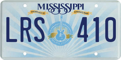 MS license plate LRS410