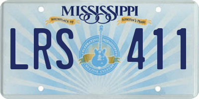 MS license plate LRS411
