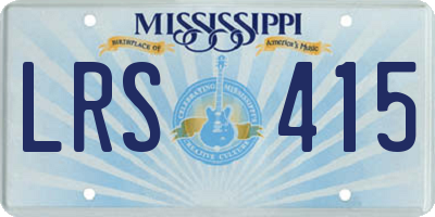 MS license plate LRS415