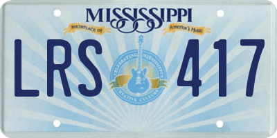 MS license plate LRS417