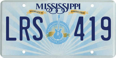 MS license plate LRS419