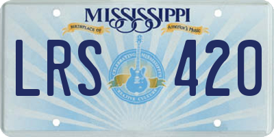 MS license plate LRS420