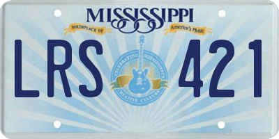 MS license plate LRS421