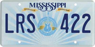MS license plate LRS422