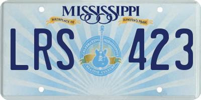 MS license plate LRS423