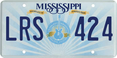 MS license plate LRS424