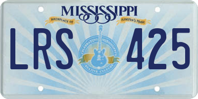 MS license plate LRS425