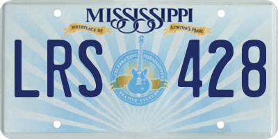 MS license plate LRS428
