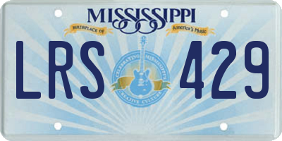 MS license plate LRS429