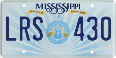 MS license plate LRS430