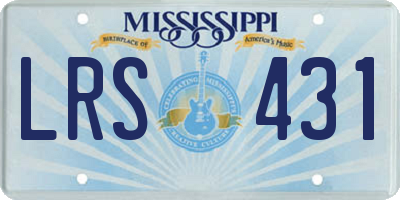 MS license plate LRS431