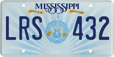 MS license plate LRS432