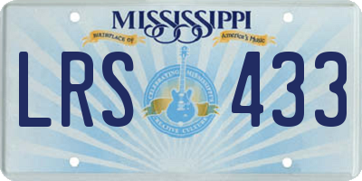 MS license plate LRS433