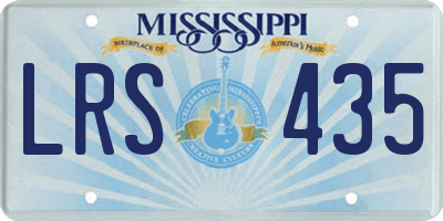 MS license plate LRS435