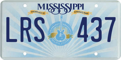 MS license plate LRS437