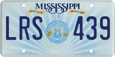 MS license plate LRS439