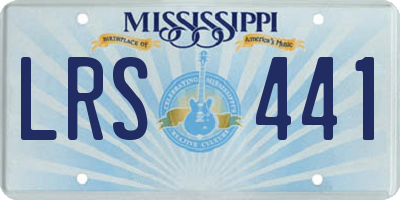 MS license plate LRS441