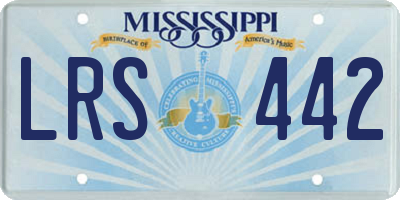 MS license plate LRS442