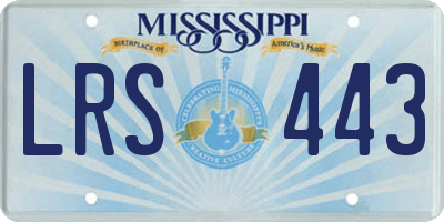 MS license plate LRS443