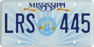 MS license plate LRS445