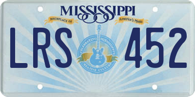 MS license plate LRS452