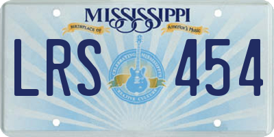 MS license plate LRS454