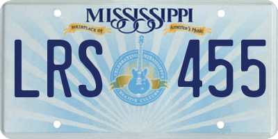 MS license plate LRS455