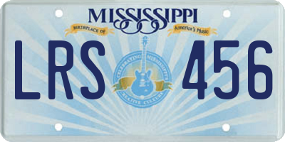 MS license plate LRS456